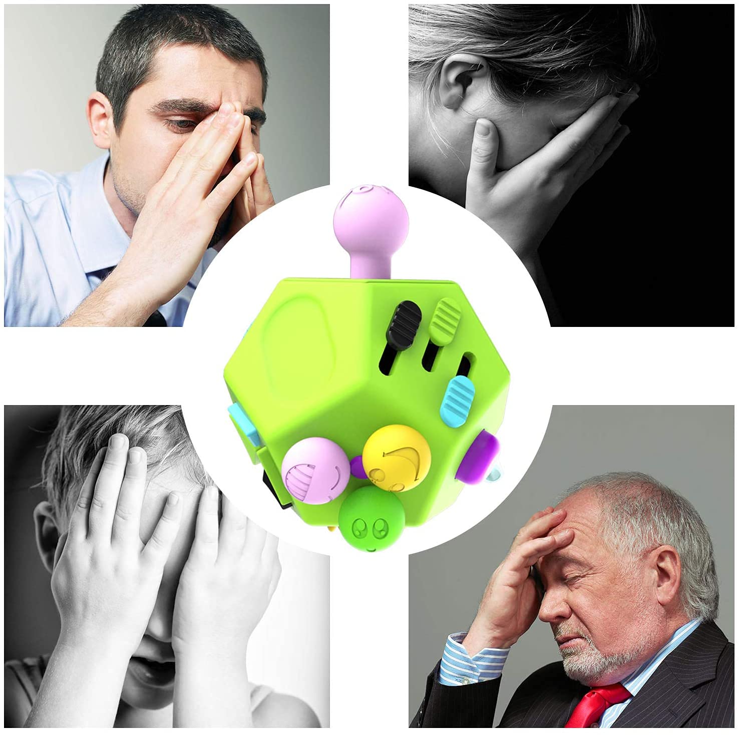 PATPAT 12 Sided Fidget Cube, Dodecagon Fidget Toys for Children and Adults, Fidget Toy Stress and Anxiety Relief Depression Anti for All Ages with ADHD ADD OCD Autism (Green) PATPAT 12 Sided Fidget Cube, Dodecagon Fidget Toys for Children and Adults, Fidget Toy Stress and Anxiety Relief Depression Anti for All Ages with ADHD ADD OCD Autism (Green)